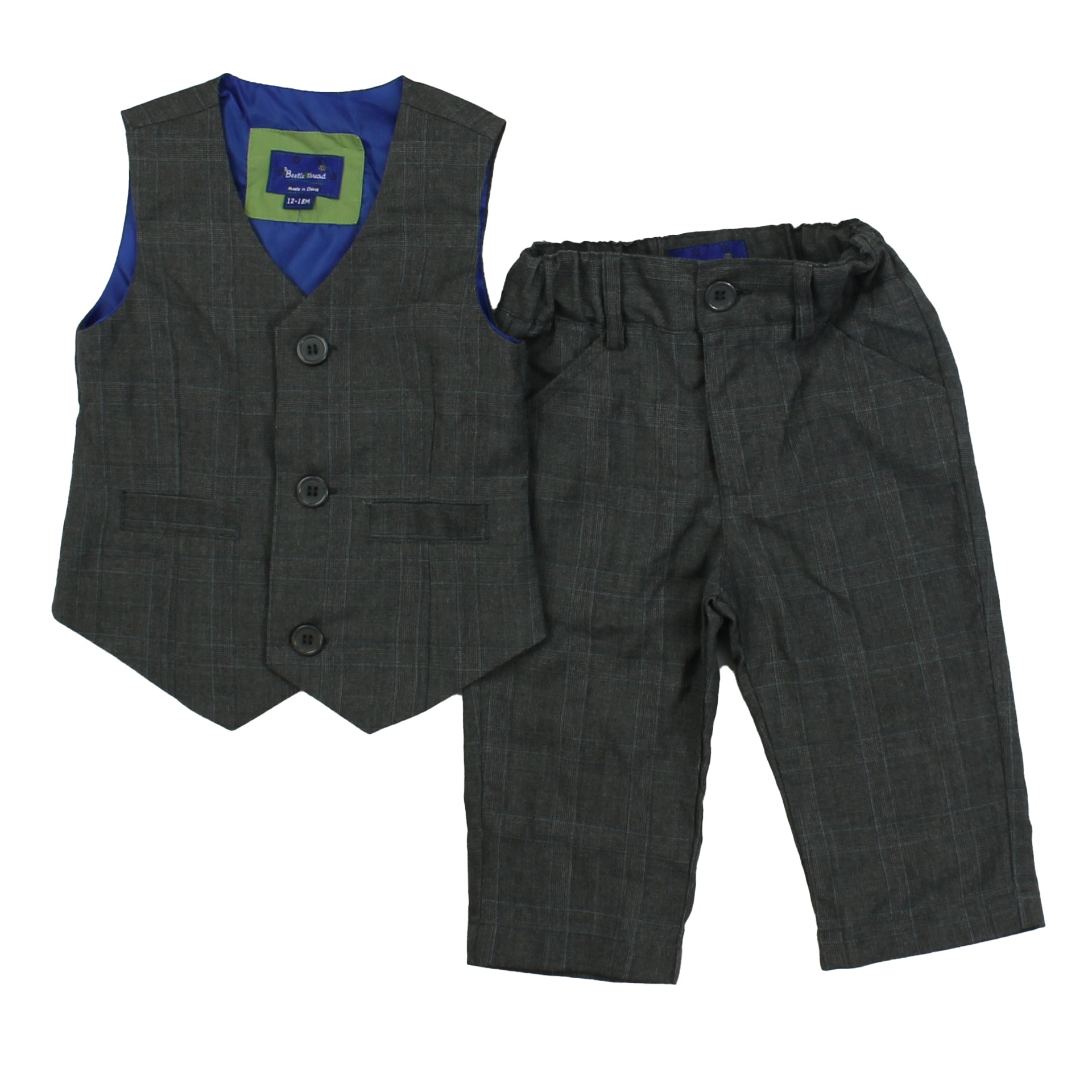 Beetle & Thread Boys Grey Special Occasion Outfit Size: 12-18 Months Grey