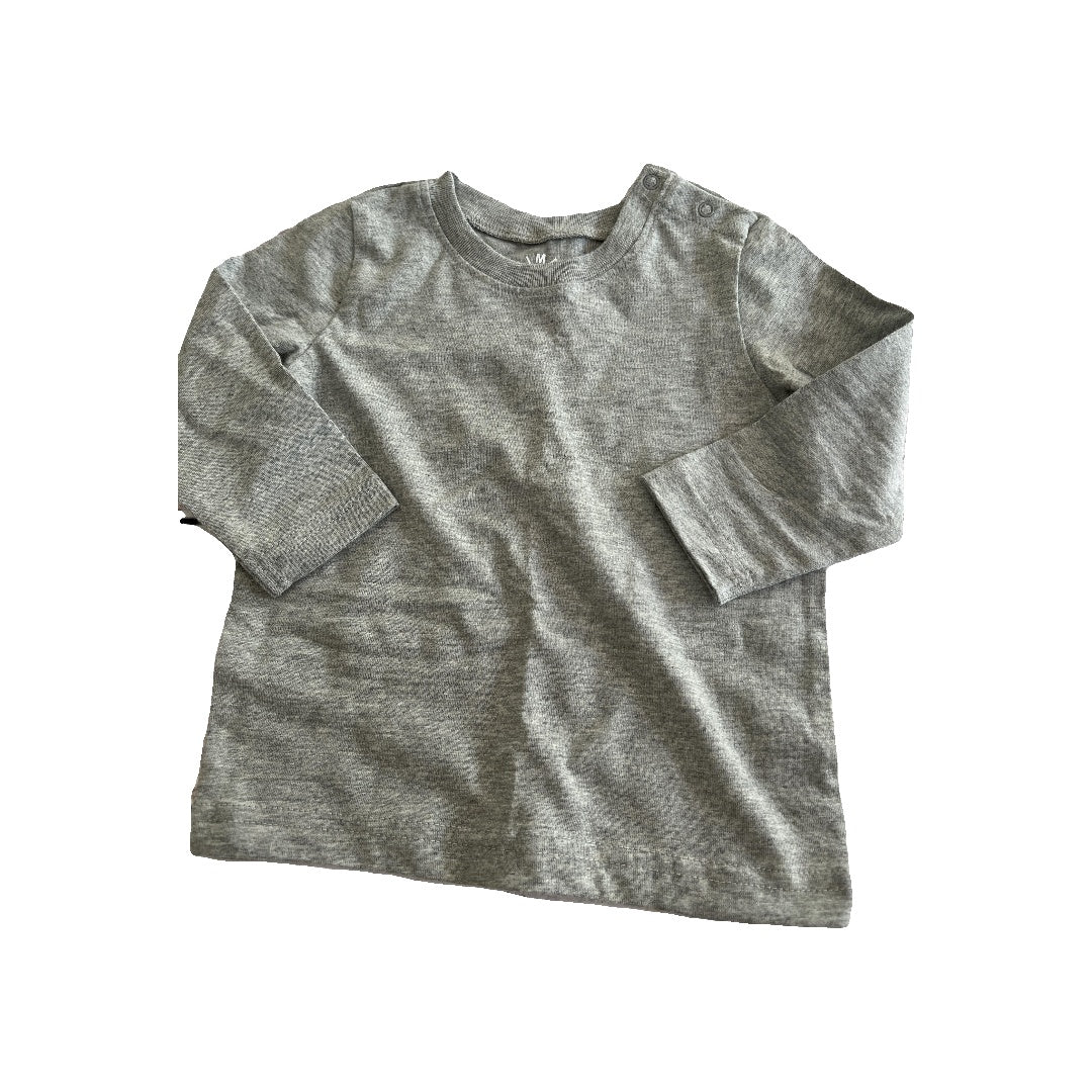 Primary Boys Grey Long Sleeve Shirt Size: 6-12 months Grey