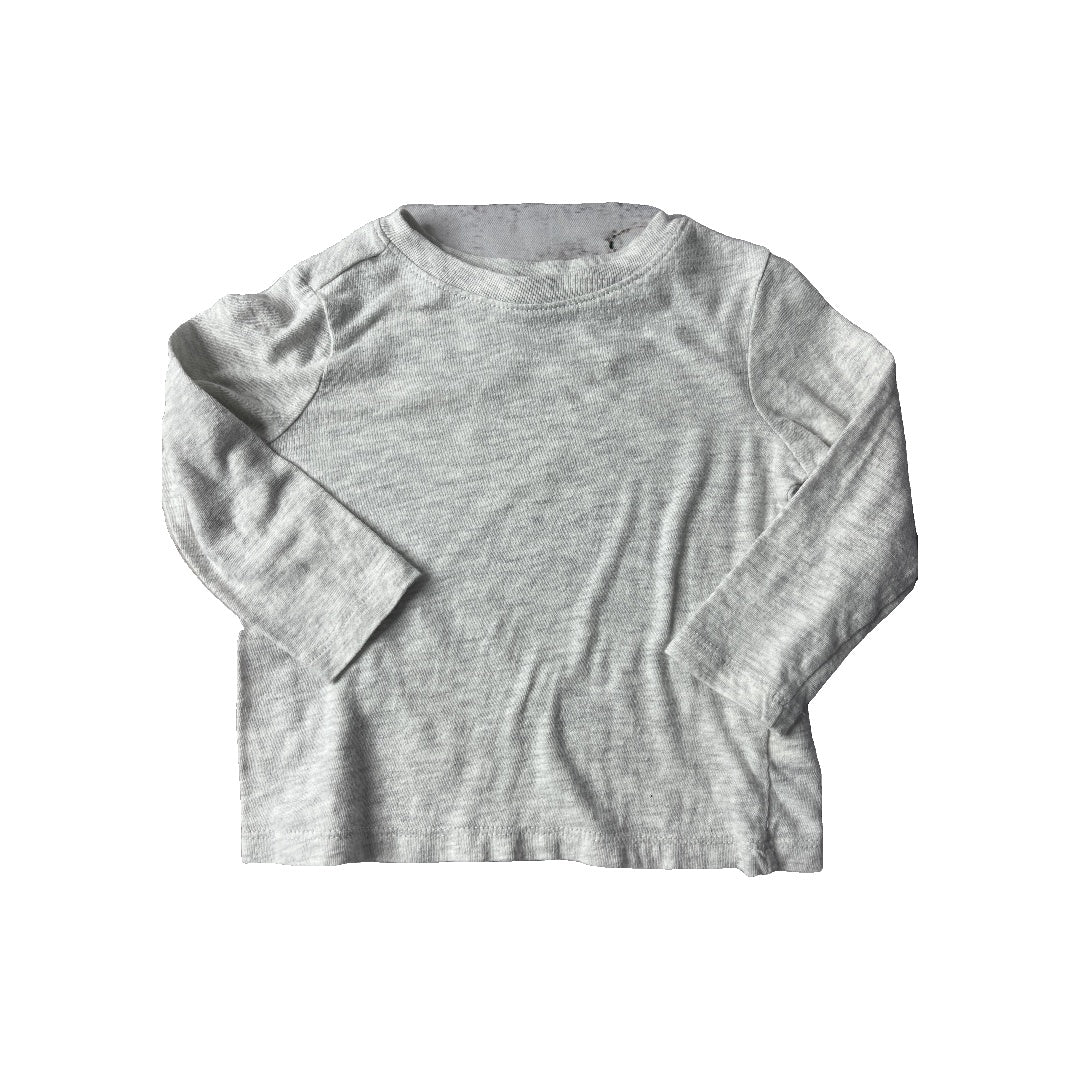 Old Navy Unisex Grey Long Sleeve T-Shirt Size: 12-18 months Grey