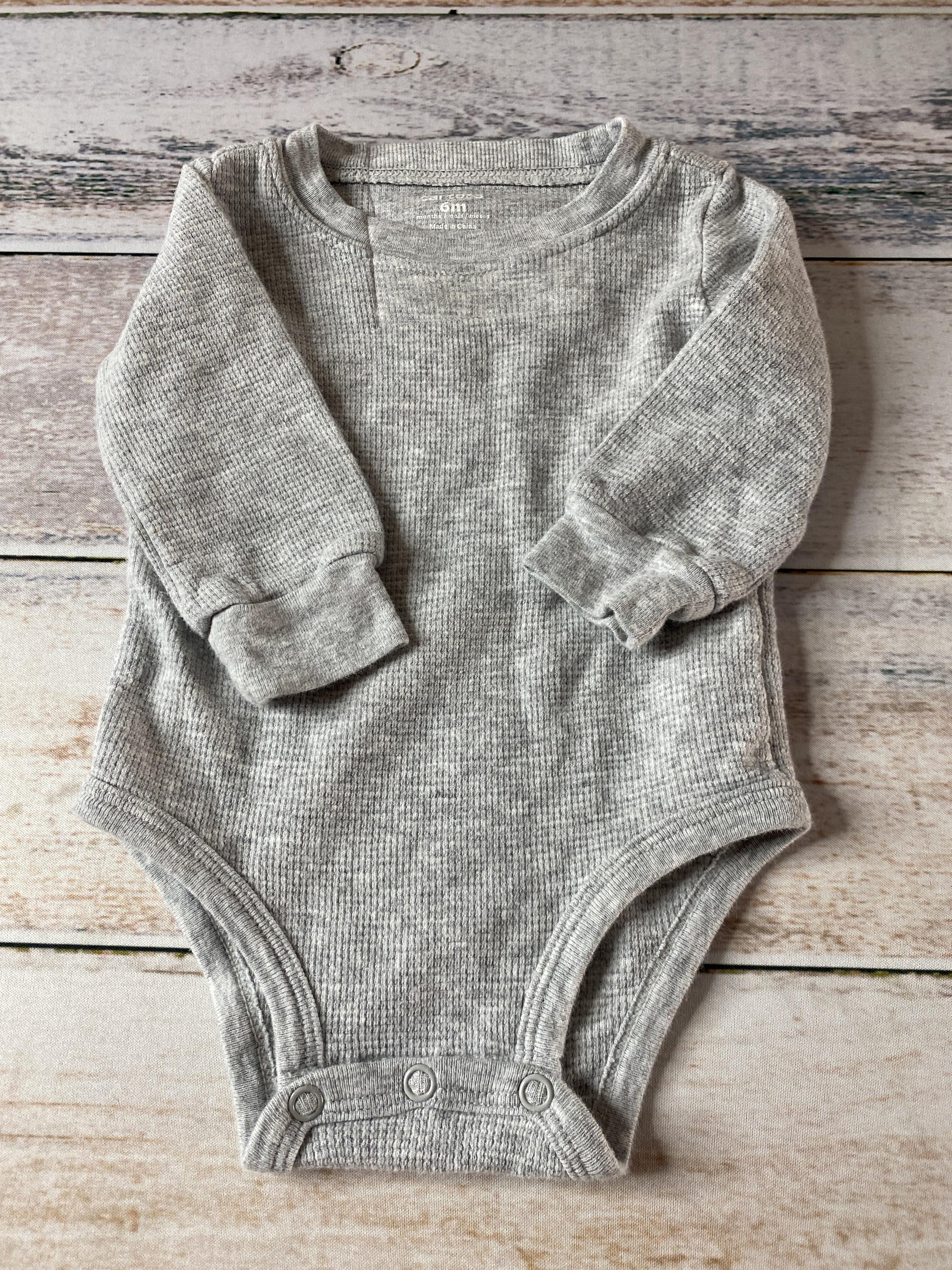 Carters Unisex Grey Onesie Size: 6 Grey
