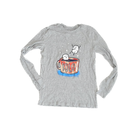 Land's End Girls Grey Long Sleeve T-Shirt Size: 10-12 Years Grey