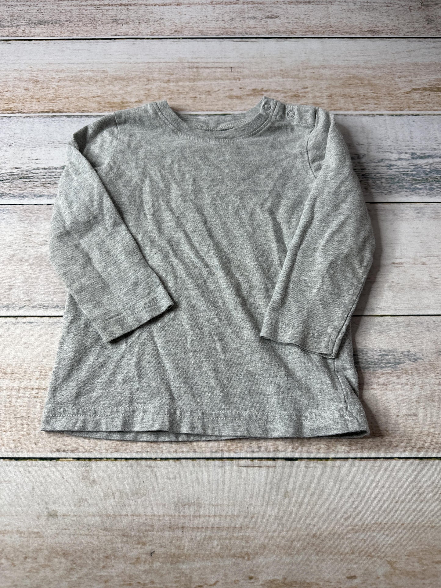 Primary Boys Grey Long Sleeve Shirt Size: 18-24 months Grey