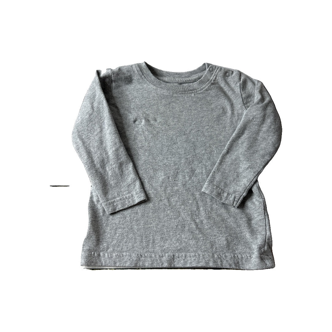 Primary Unisex Grey Long Sleeve Shirt Size: 12-18 months Grey