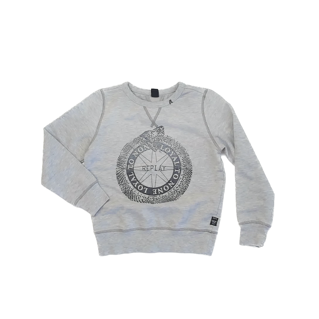Replay Boys Grey Sweatshirt Size: 8 Years Grey