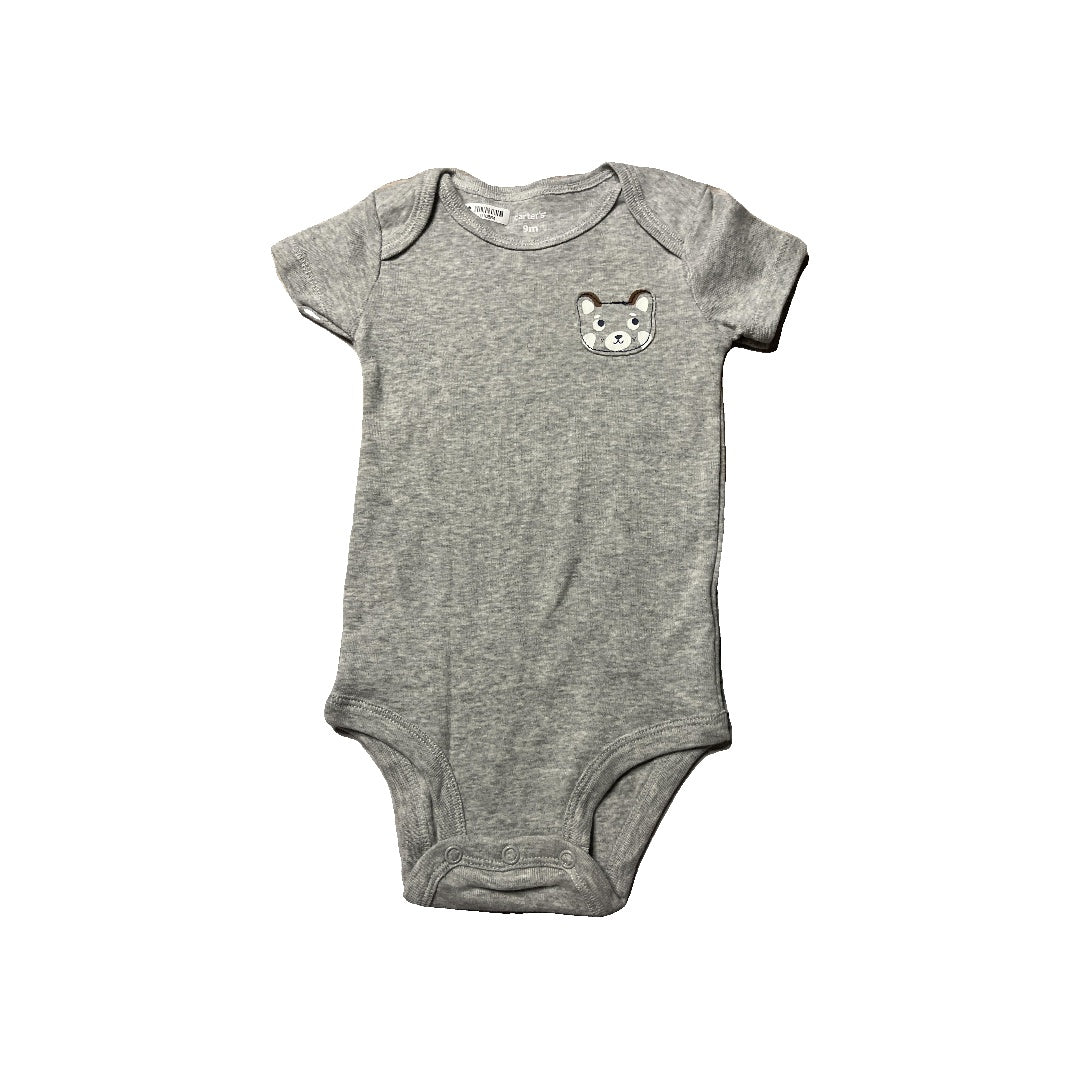 Carters Boys Grey Onesie Size: 9 months Grey
