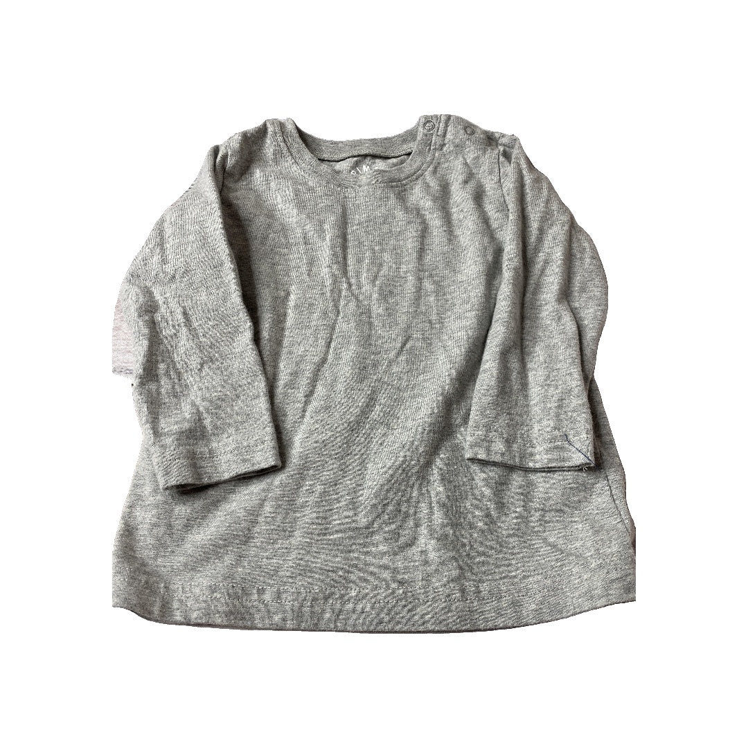 Primary Unisex Grey Long Sleeve Shirt Size: 12-18 months Grey