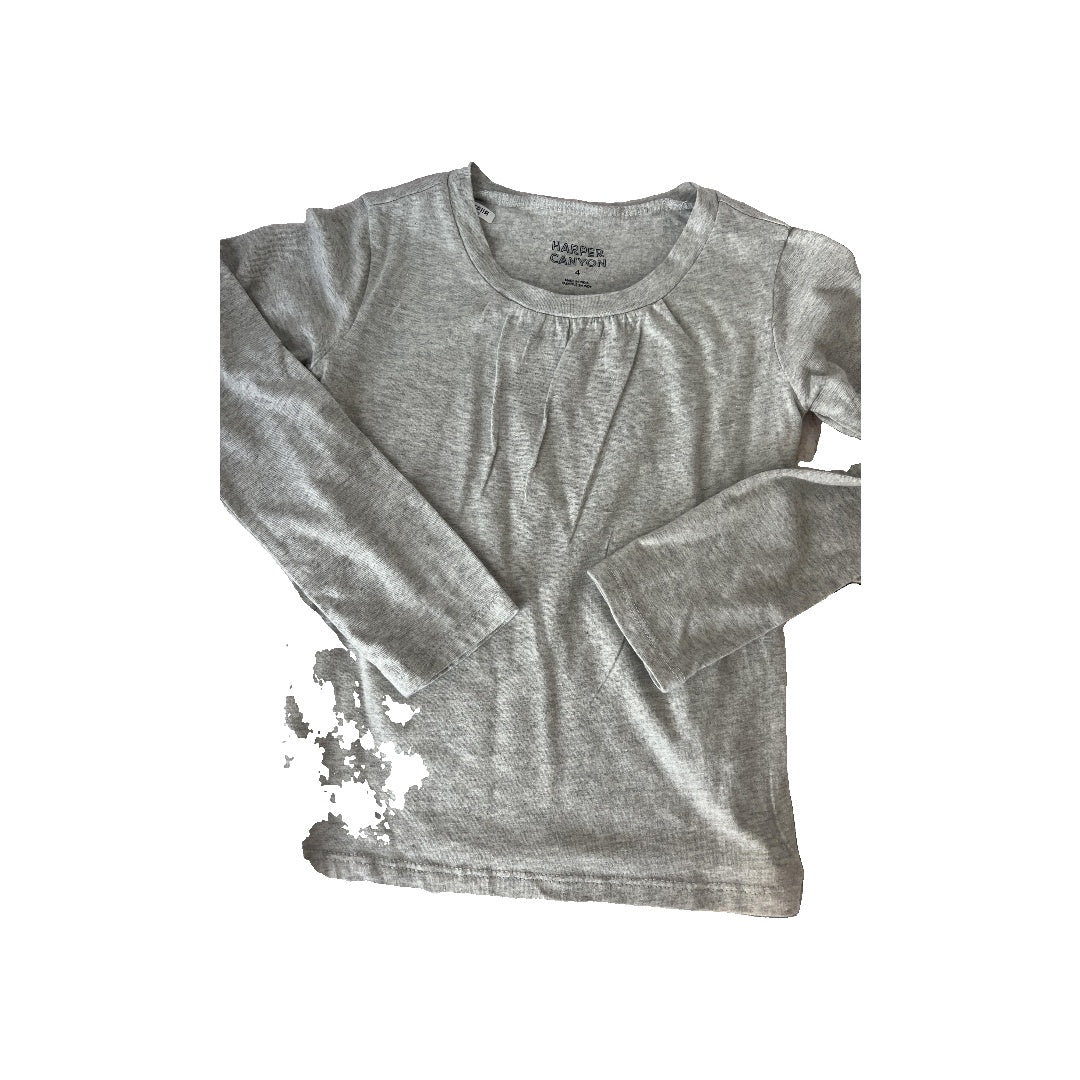 Harper Canyon Girls Grey Long Sleeve Shirt Size: 4T Grey