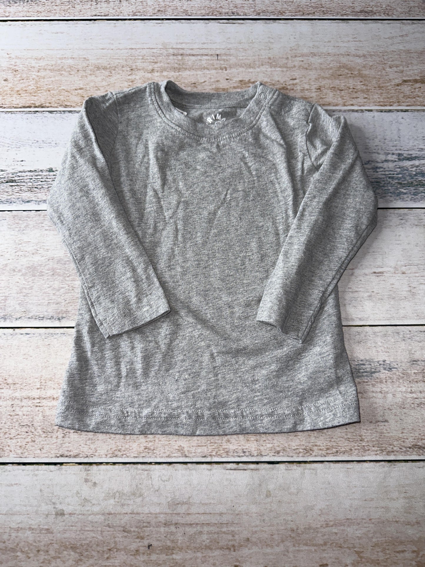 Primary Unisex Grey Long Sleeve Shirt Size: 12-18 months Grey