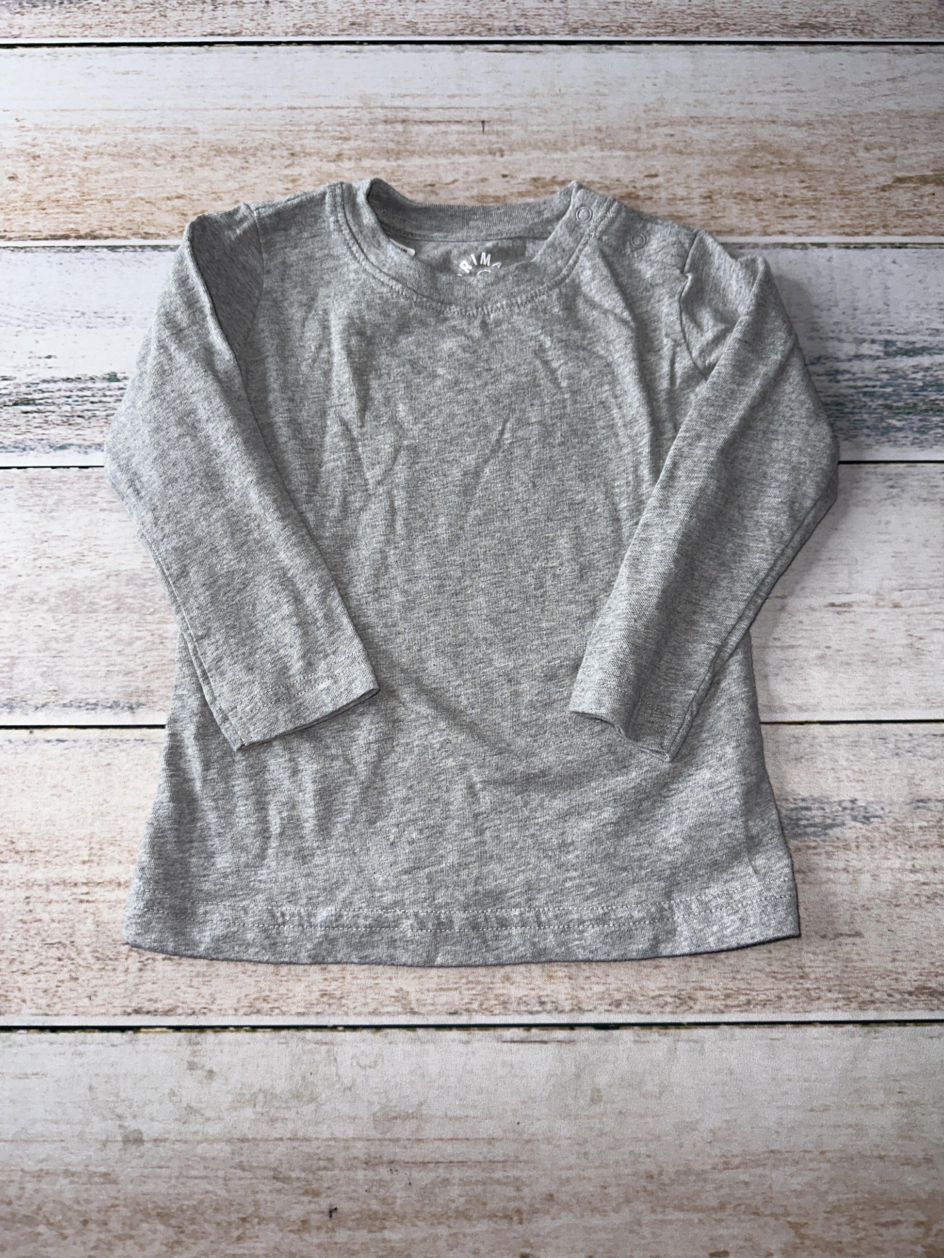Primary Unisex Grey Long Sleeve Shirt Size: 12-18 months Grey