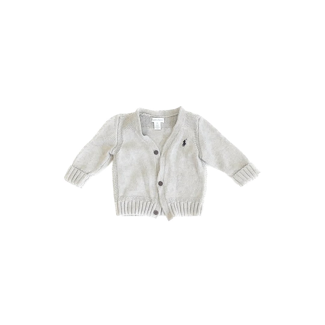 Ralph Lauren Unisex Grey Cardigan Size: 9 Months Grey
