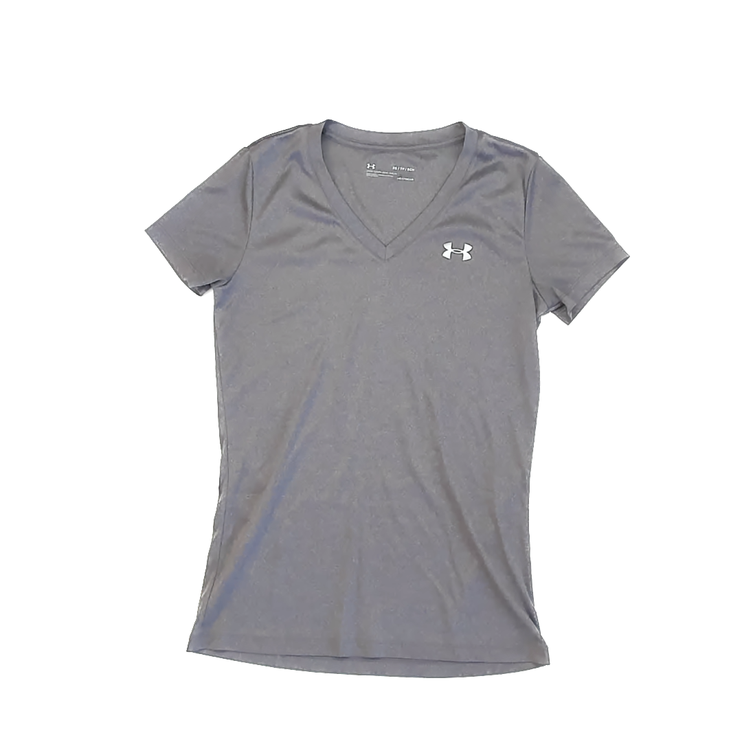 Under Armour Girls Grey Athletic Top Size: XS Grey