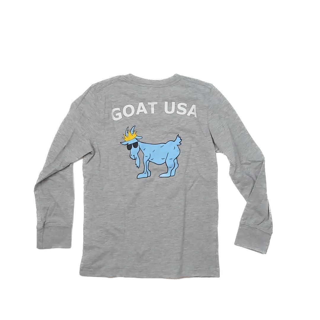 GOAT USA Boys Grey Long Sleeve T-Shirt Size: Youth M (10-12 Years) Grey