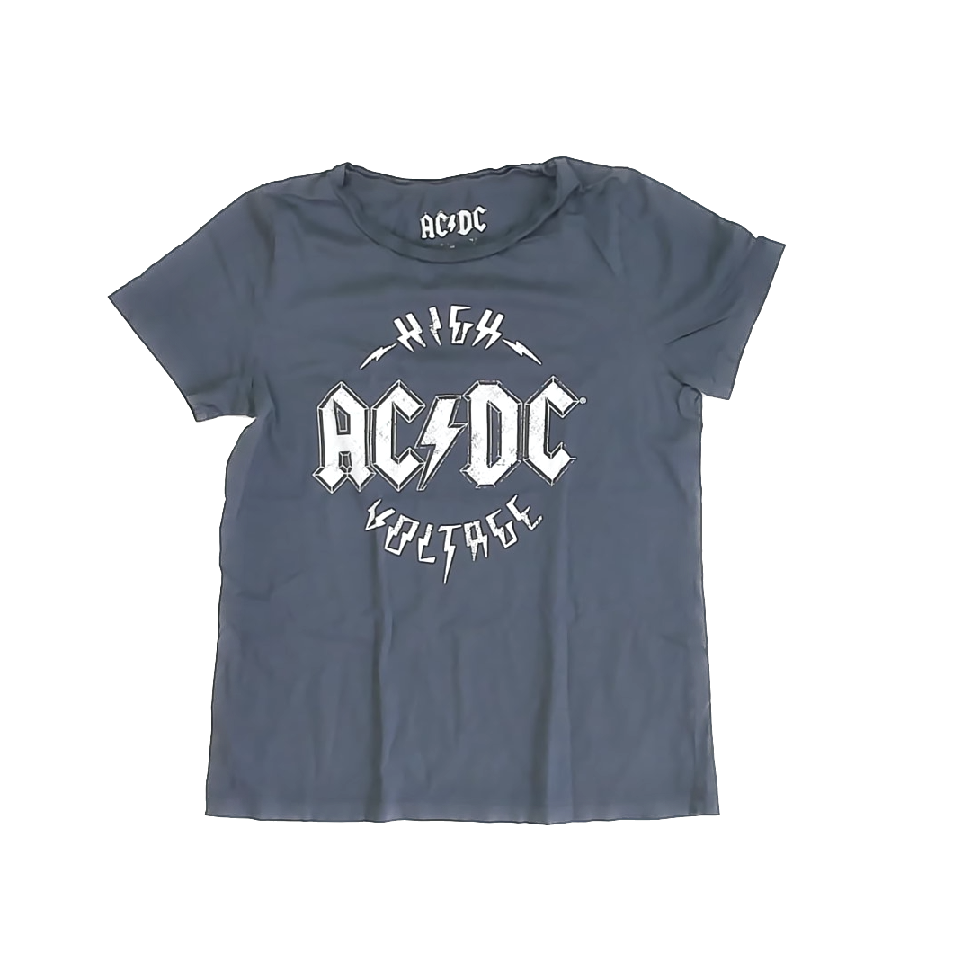 AC/DC Girls Grey T-Shirt Size: S Grey