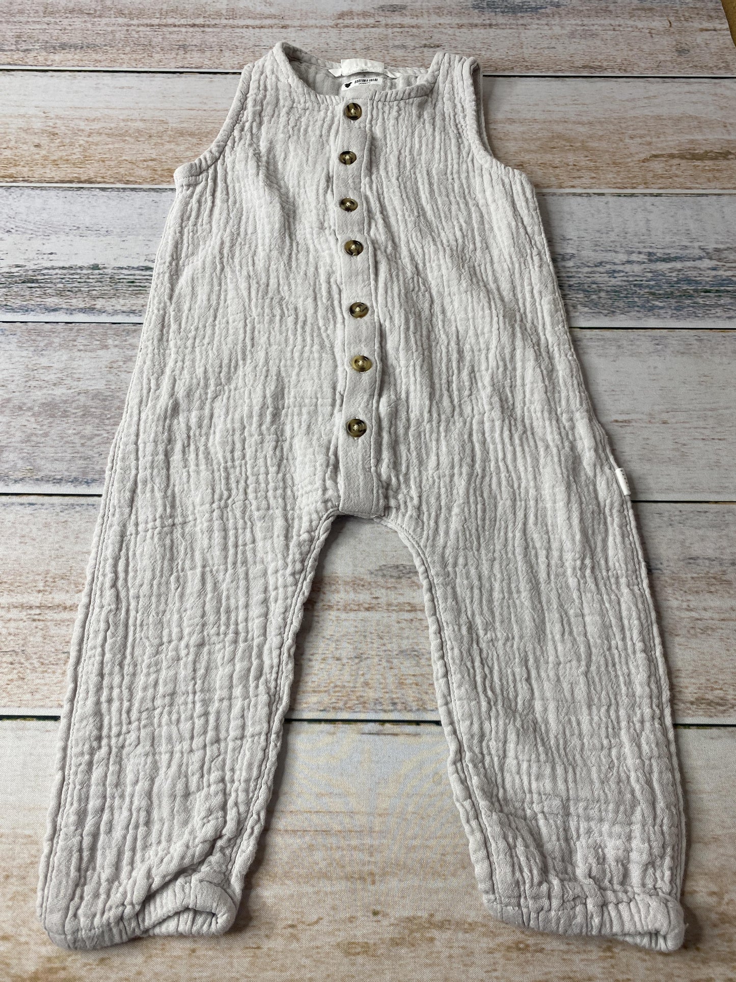 Firsts Unisex Grey Romper Size: 12 months Grey