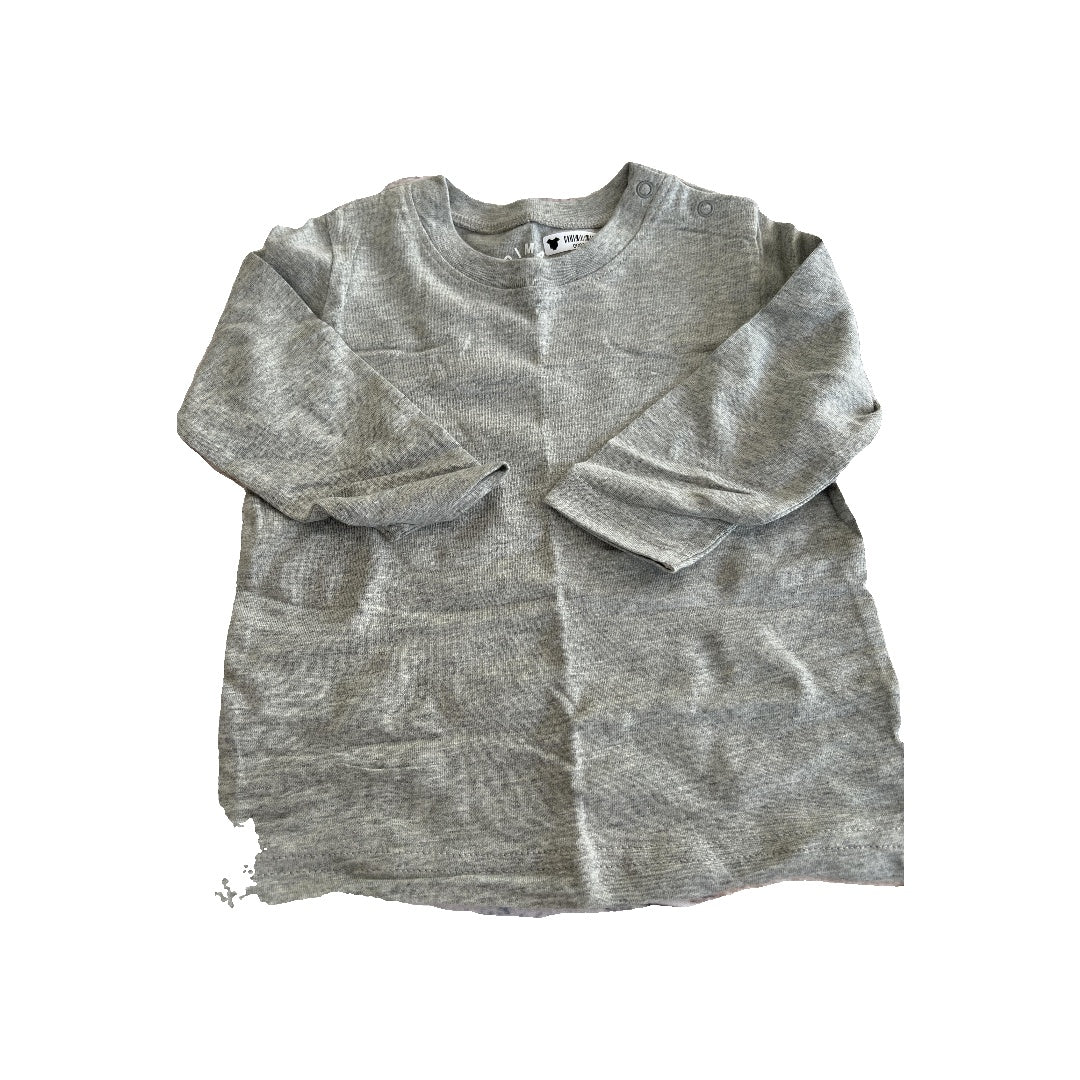 Primary Unisex Grey Long Sleeve Shirt Size: 6-12 months Grey