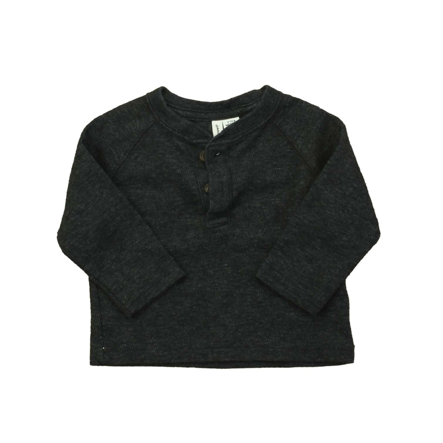 Janie and Jack Boys Grey Henley Size: 3-6 Months Grey