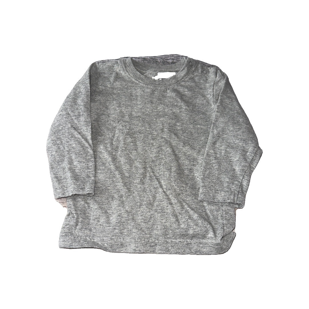 Primary Boys Grey Long Sleeve Shirt Size: 6-12 months Grey