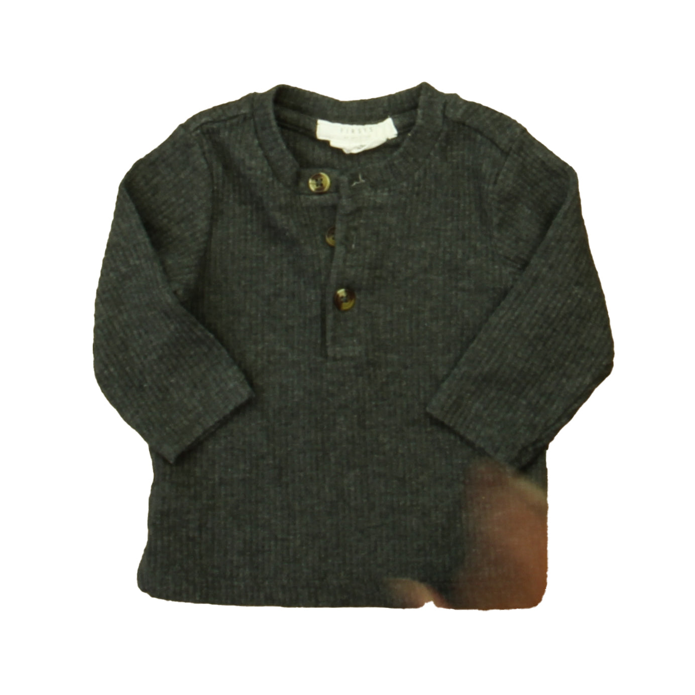 Petit Lem Boys Grey Henley Size: 3 Months Grey
