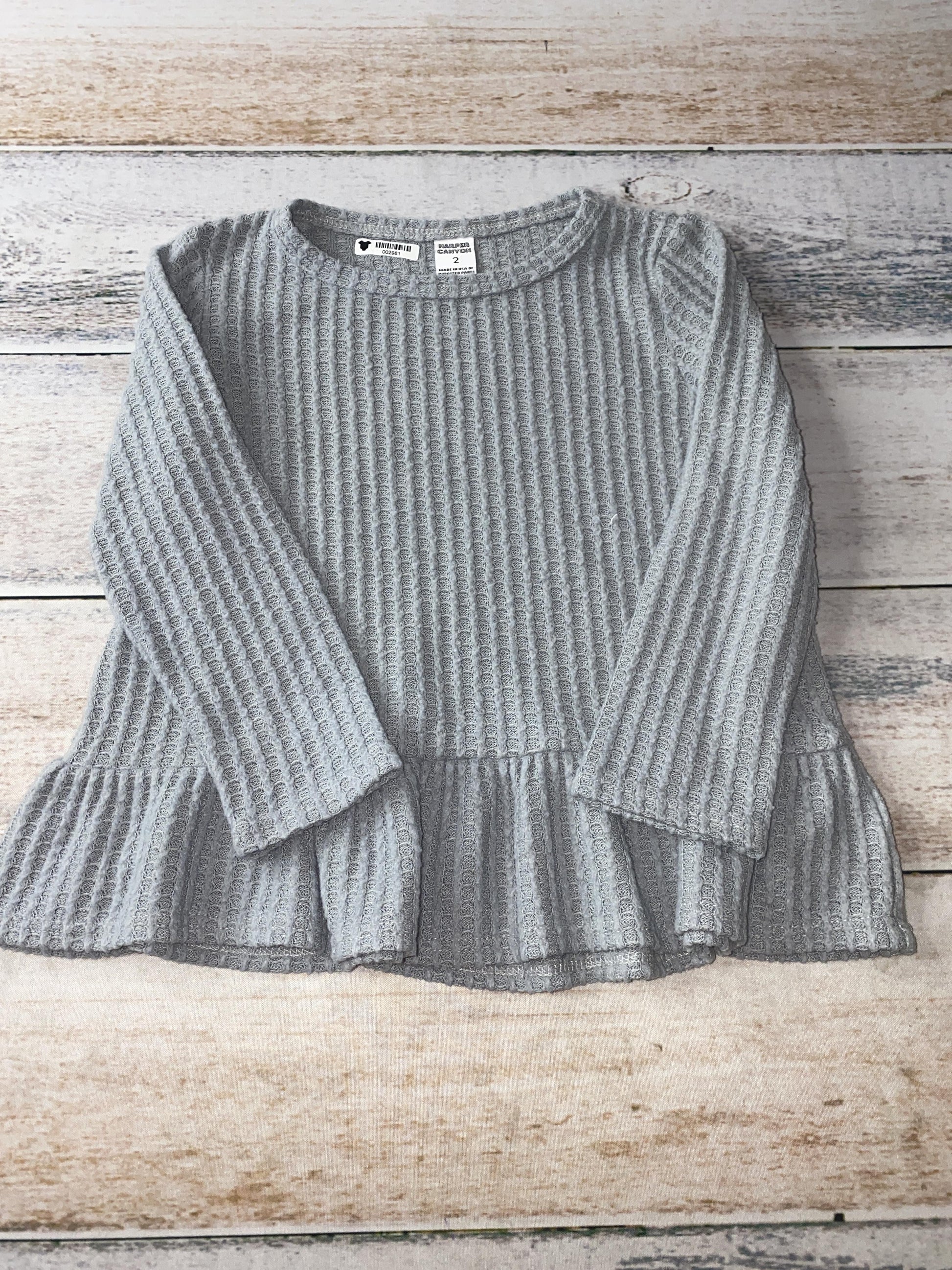Harper Canyon Girls Grey Long Sleeve T-Shirt Size: 2T Grey