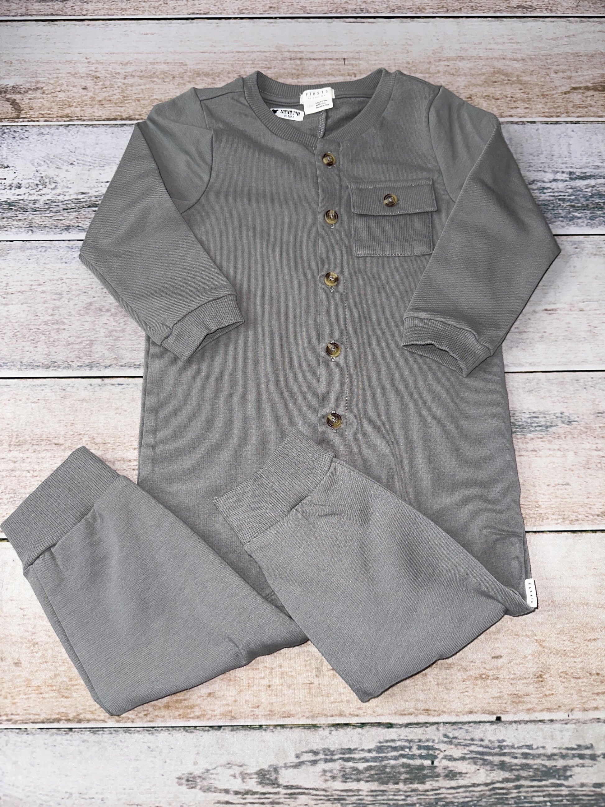 Petit Lemi Boys Grey Long Sleeve Outfit Size: 18 months Grey