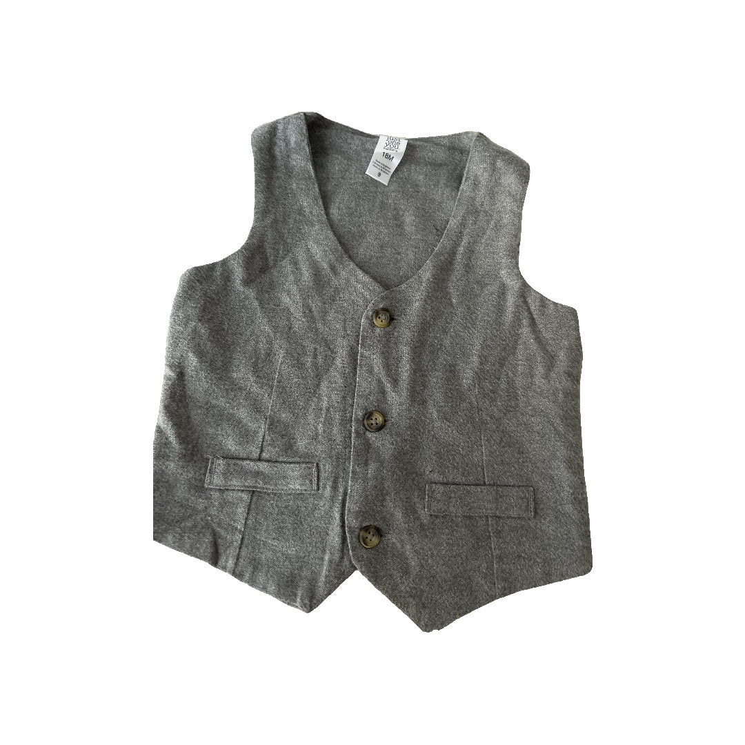 Just Born Boys Grey Vest Size: 18 months Grey