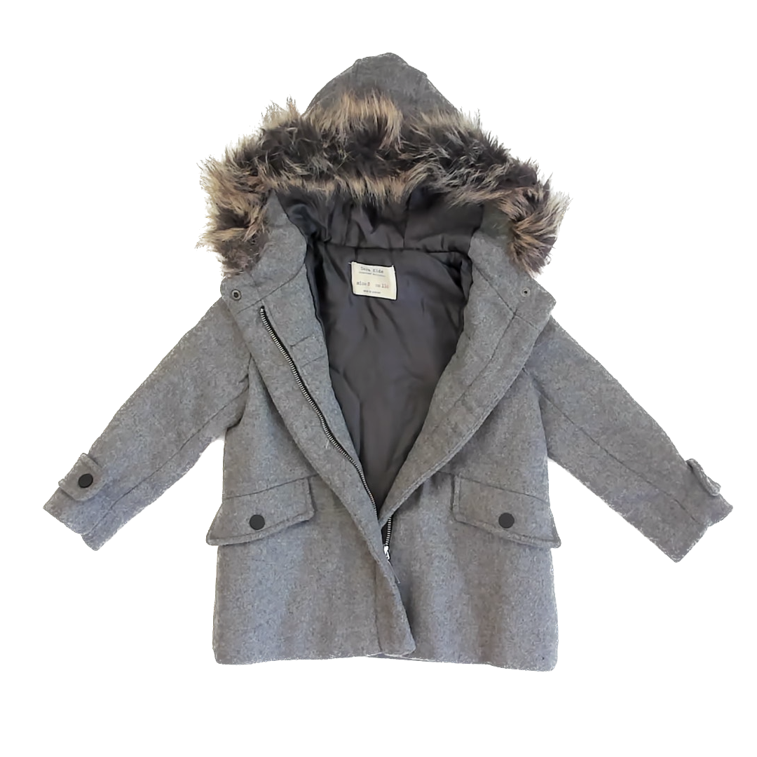 Zara Girls Grey Winter Coat Size: 5T Grey