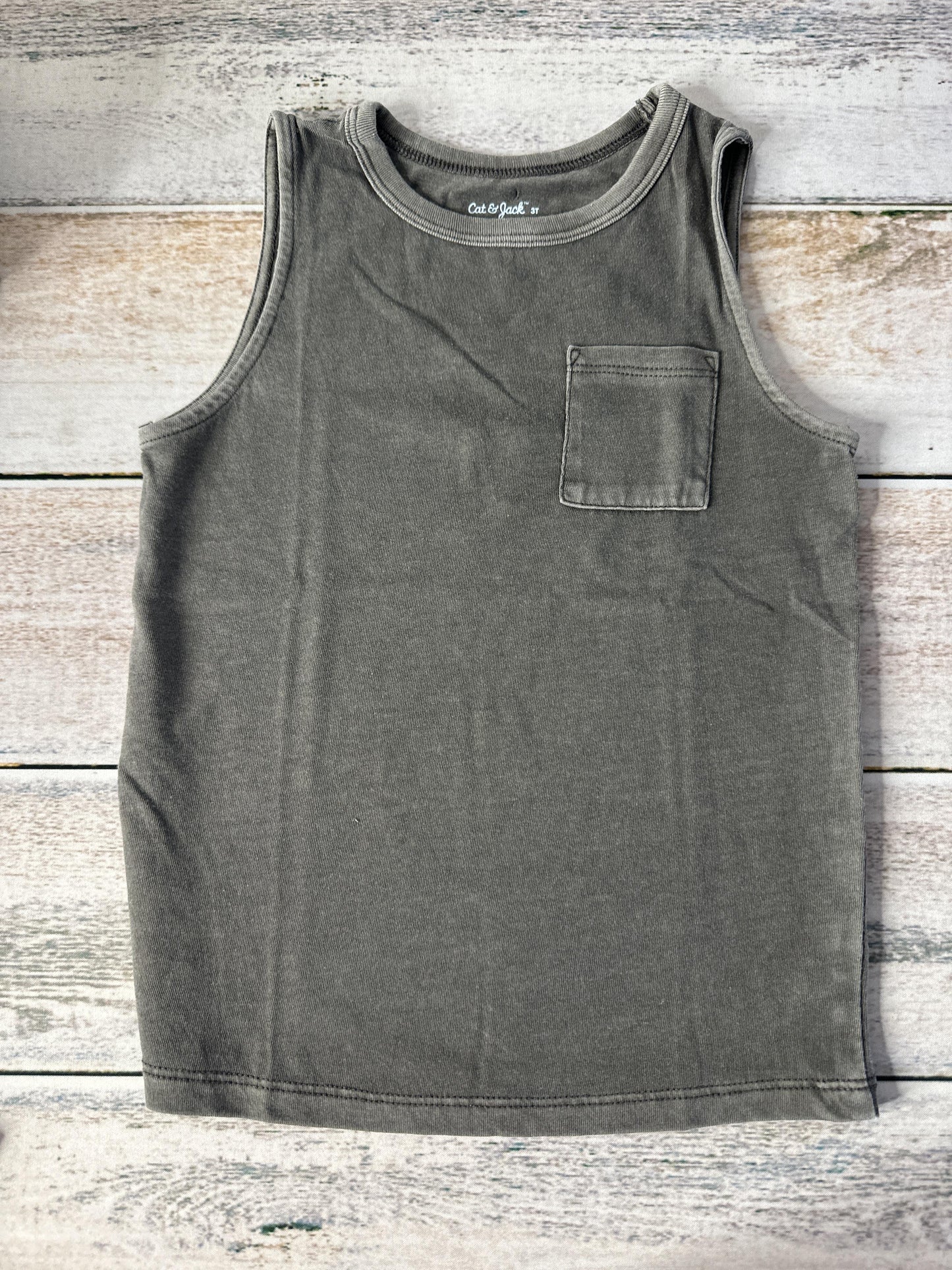 Cat & Jack Unisex Grey Tank Top Size: 3T Grey
