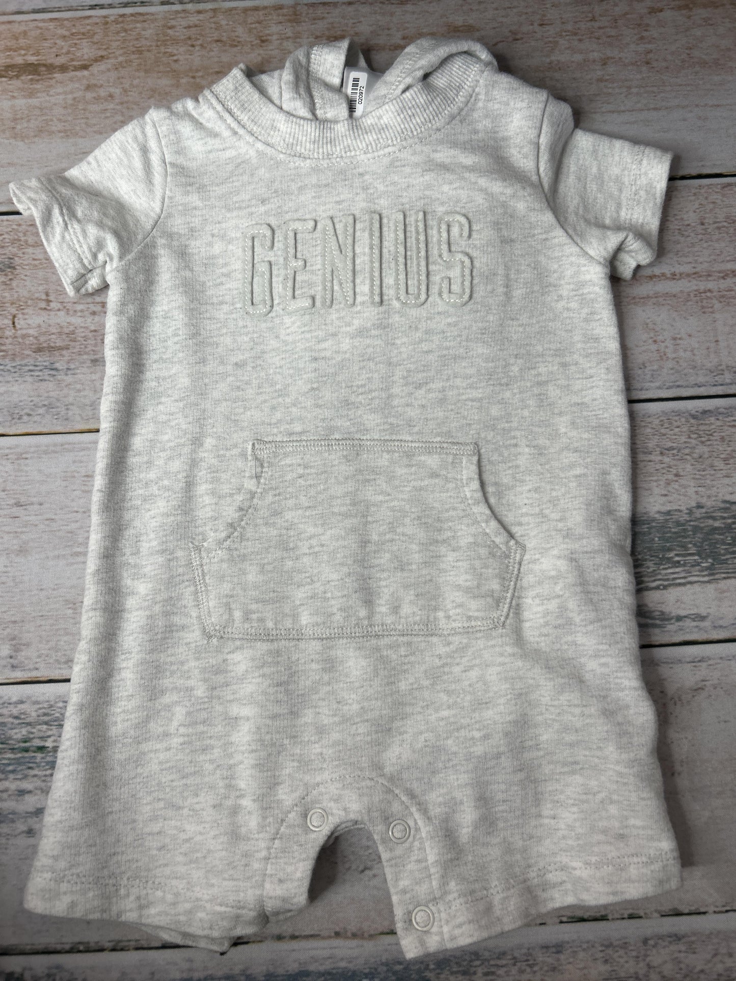 Unisex Grey Button Down Short Sleeve Size: 9 months Grey