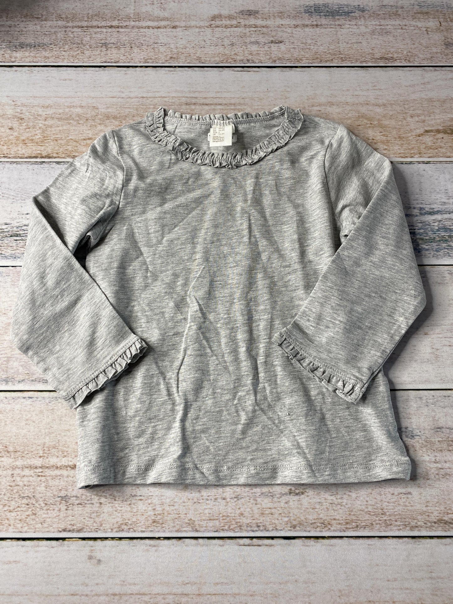 H&M Unisex Grey Shirt Size: 2 years Grey