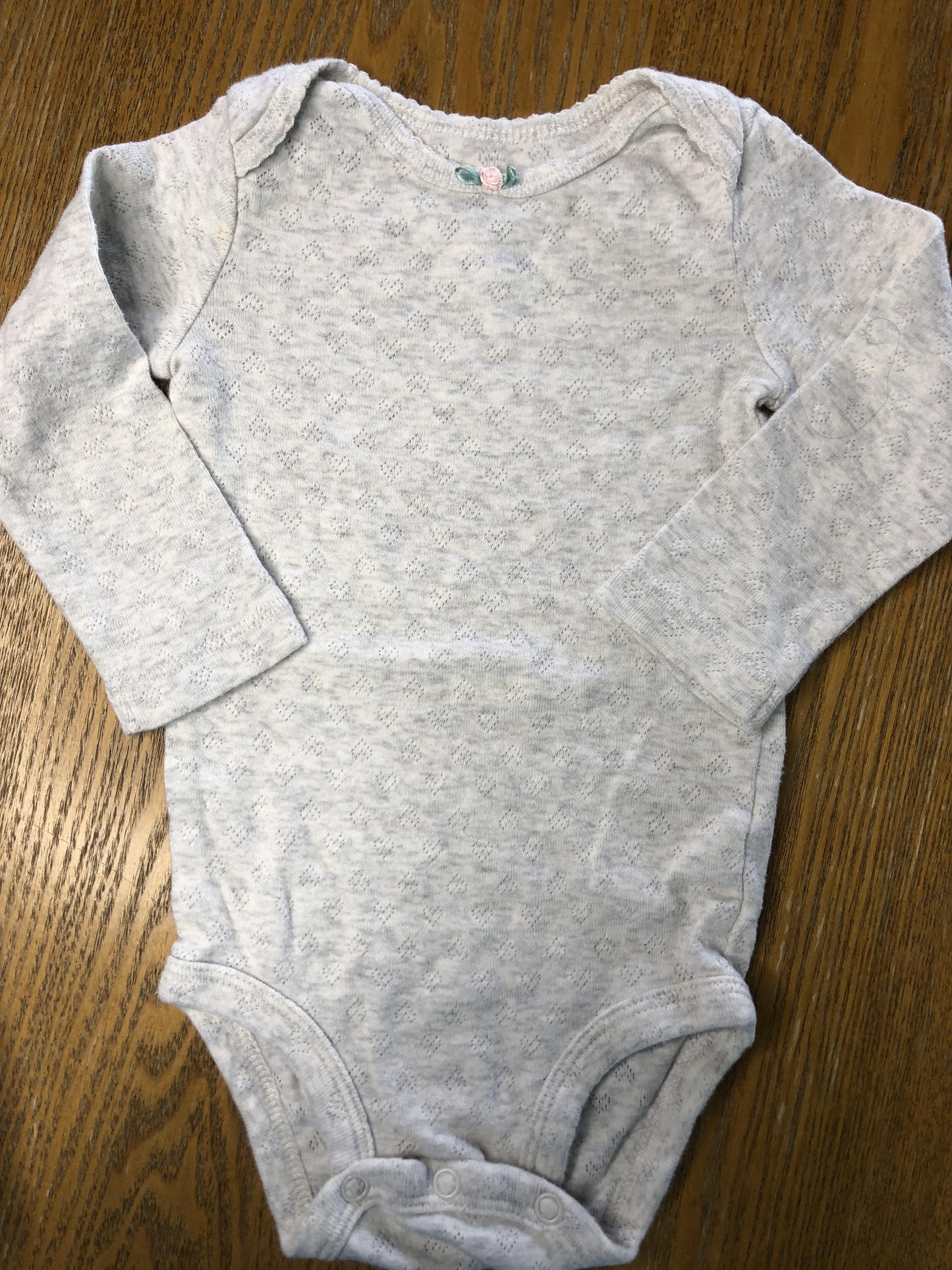 Carters Girls Grey Onesie Size: 12 months Grey