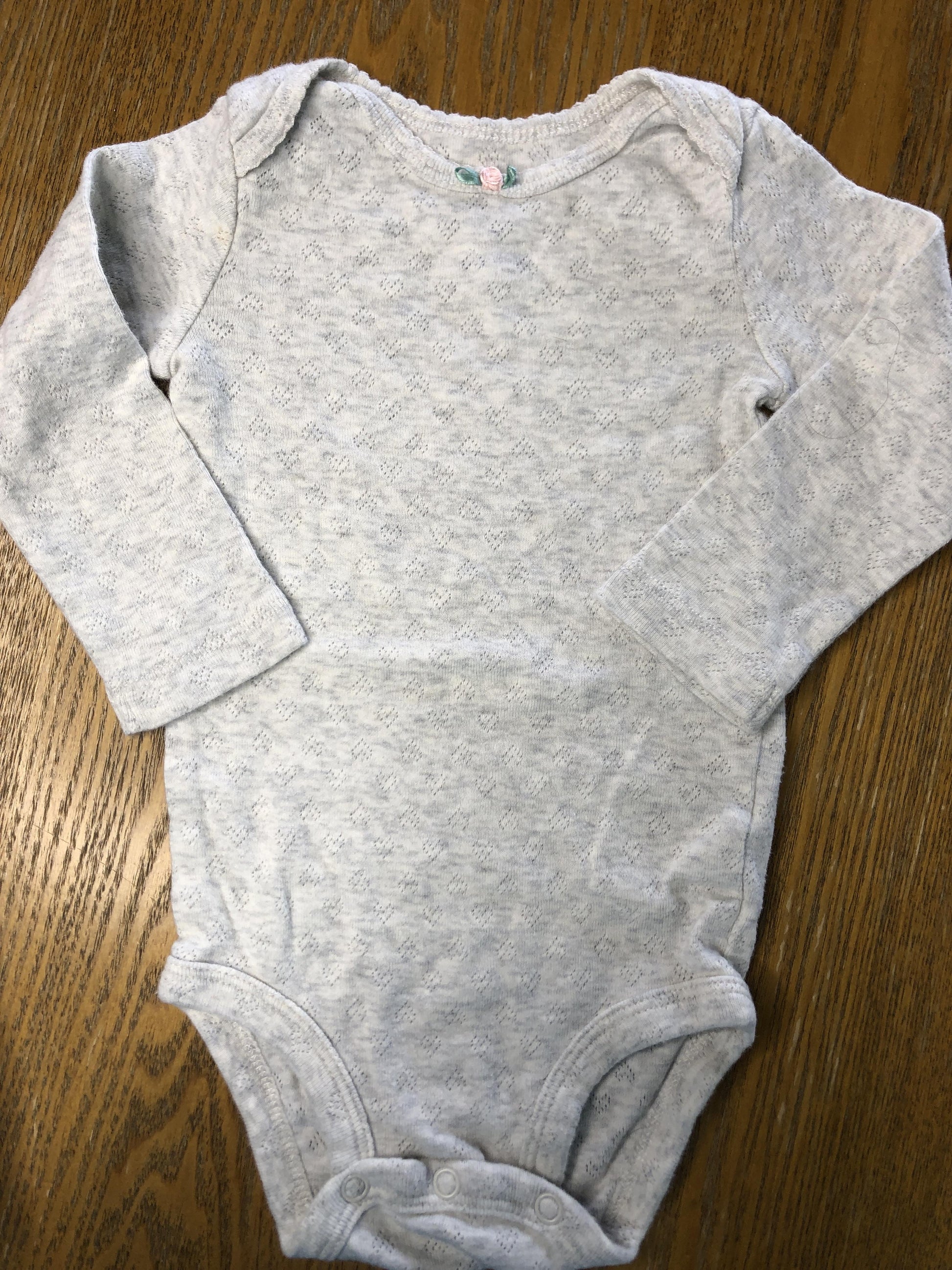 Carters Girls Grey Onesie Size: 12 months Grey