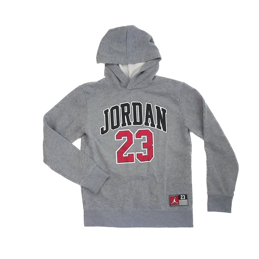 Air Jordan Boys Grey Hoodie Size: 12-13 Years Grey
