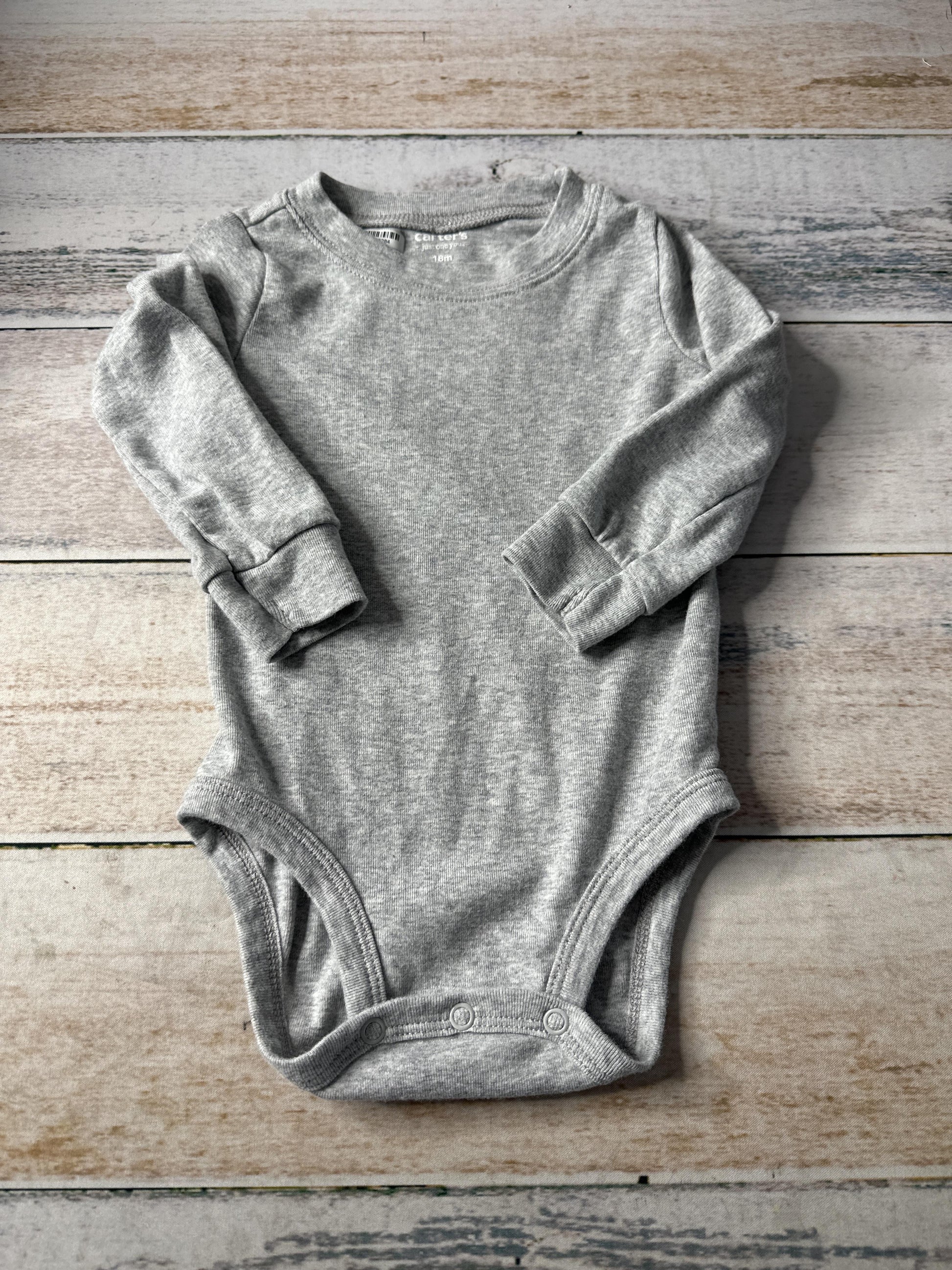 Carters Unisex Grey Onesie Size: 18 months Grey