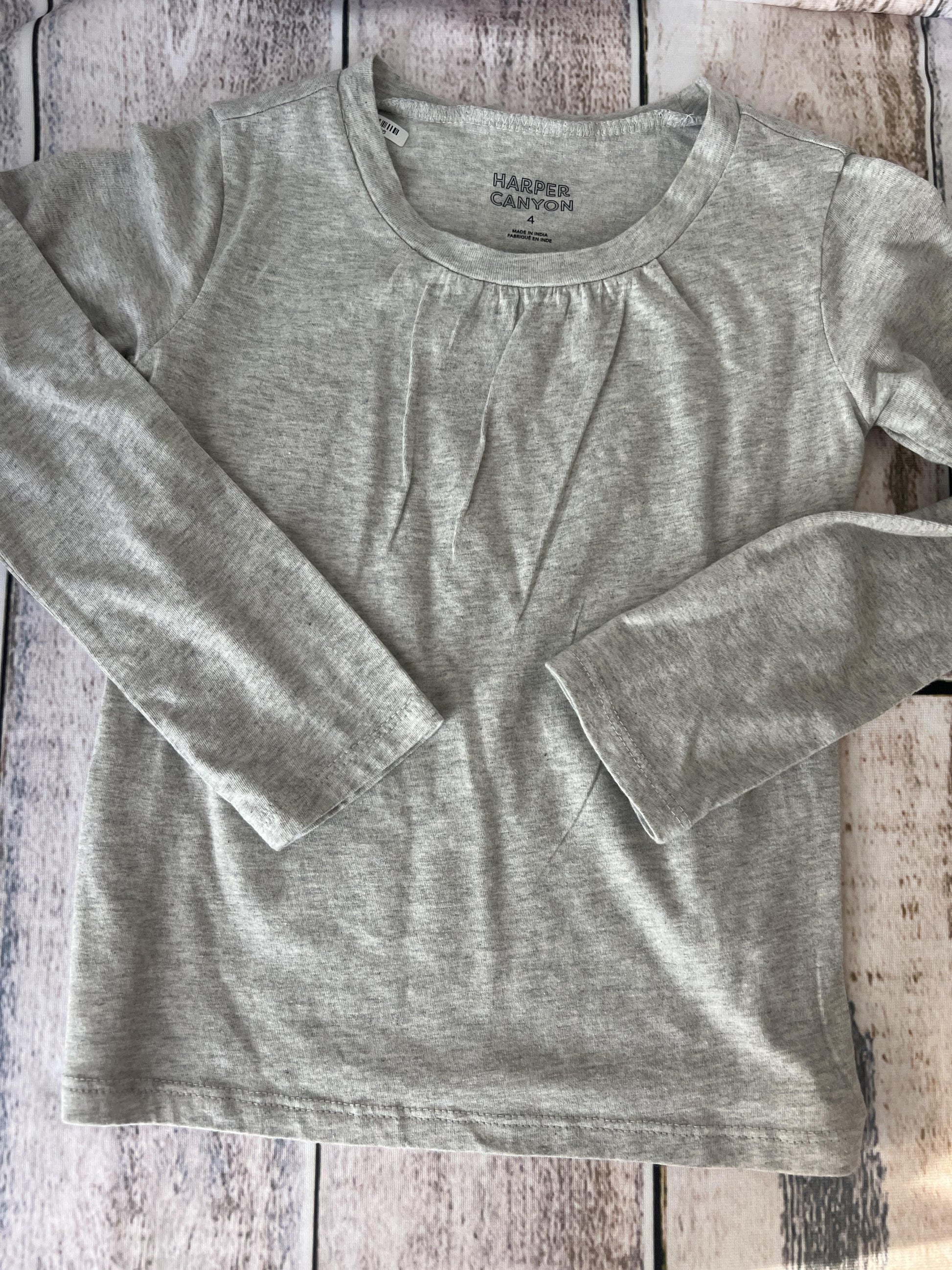 Harper Canyon Girls Grey Long Sleeve Shirt Size: 4T Grey