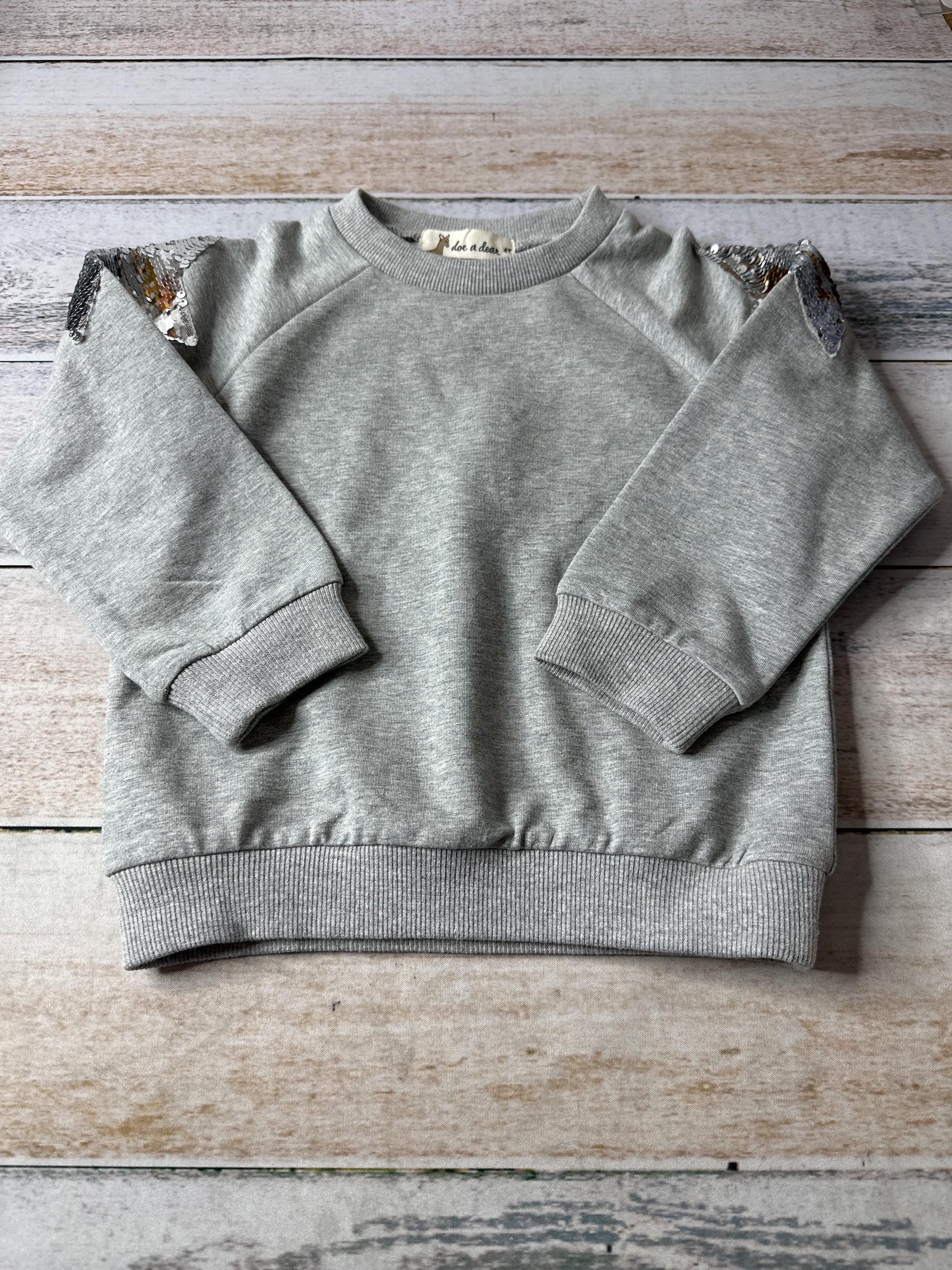 doe a dear Unisex Grey Sweatshirt Size: 4T Grey