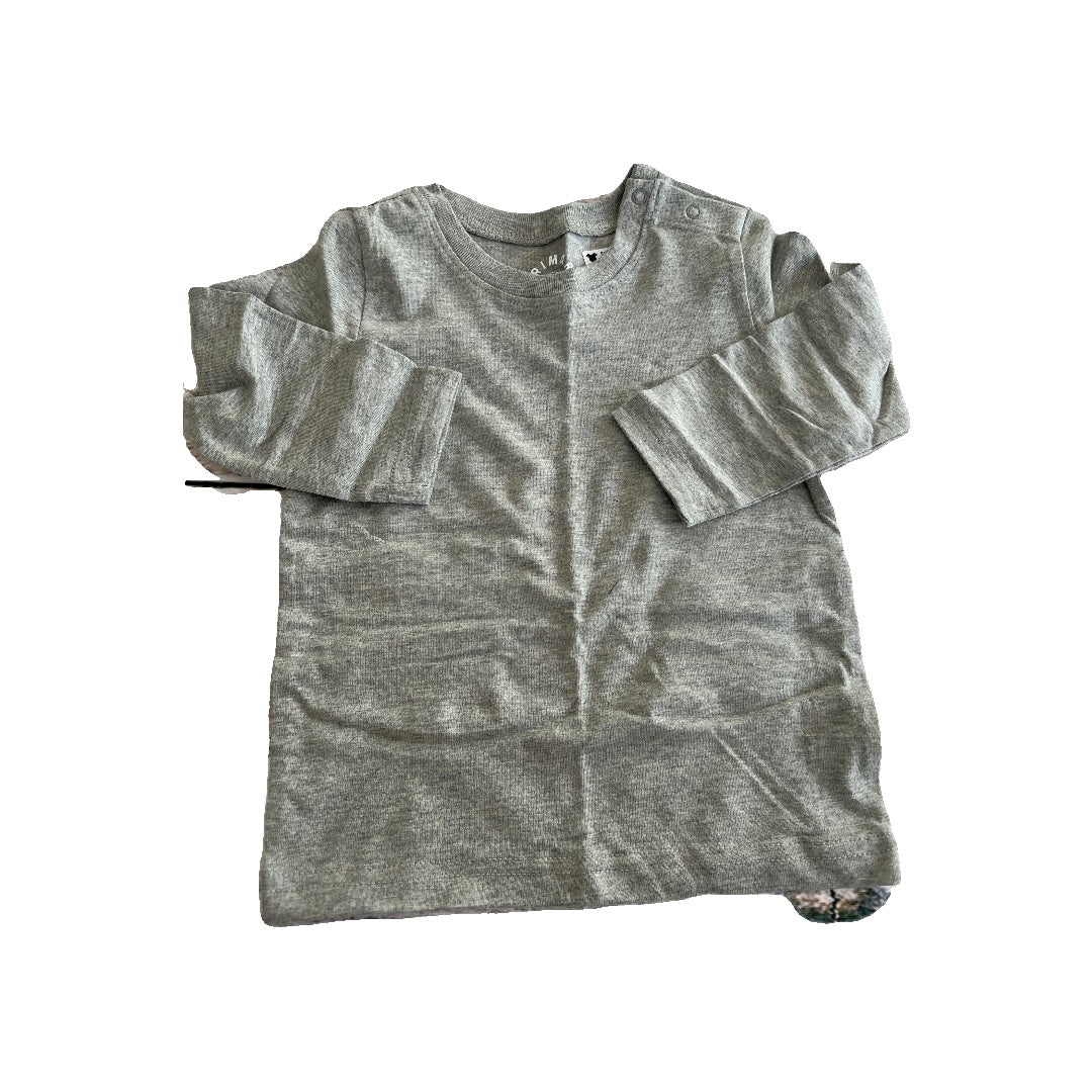 Primary Boys Grey Long Sleeve Shirt Size: 12-18 months Grey