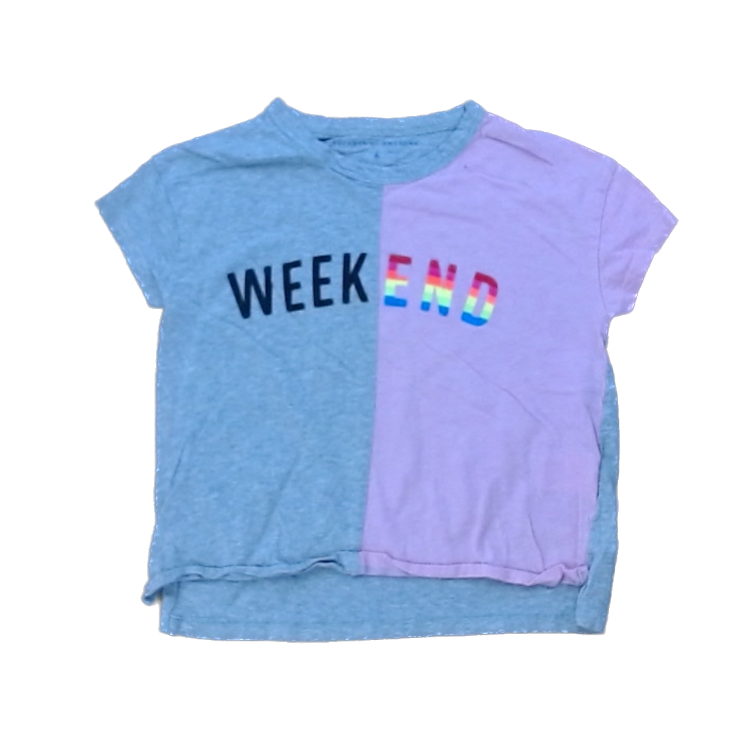 Rockets Of Awesome Girls Half Pink Half Gray | Weekend Short Sleeve Shirt Size: 6 Years Half Pink Half Gray | Weekend