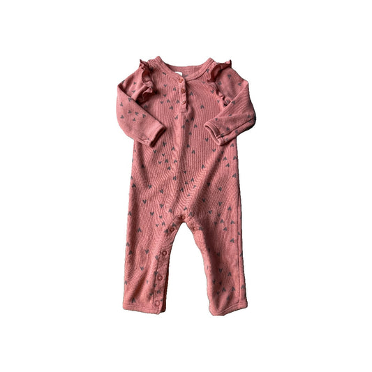 Carters Girls Hearts | pink Long Sleeve Outfit Size: 6-9 months Hearts | pink