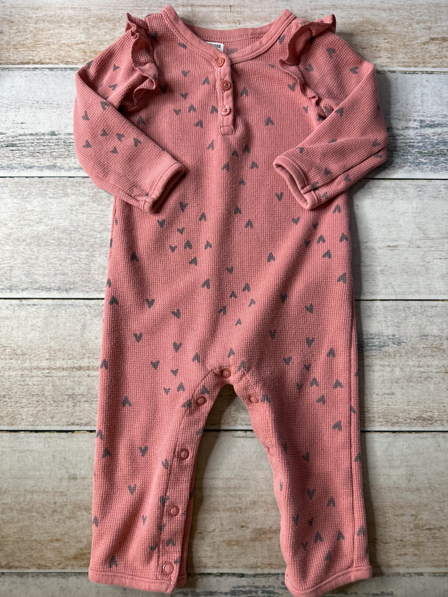 Carters Girls Hearts | pink Long Sleeve Outfit Size: 6-9 months Hearts | pink