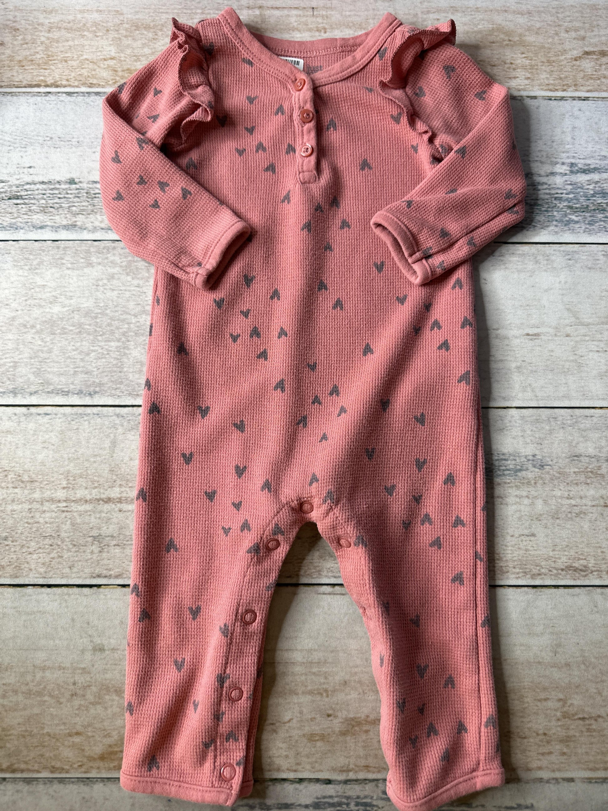 Carters Girls Hearts | pink Long Sleeve Outfit Size: 6-9 months Hearts | pink