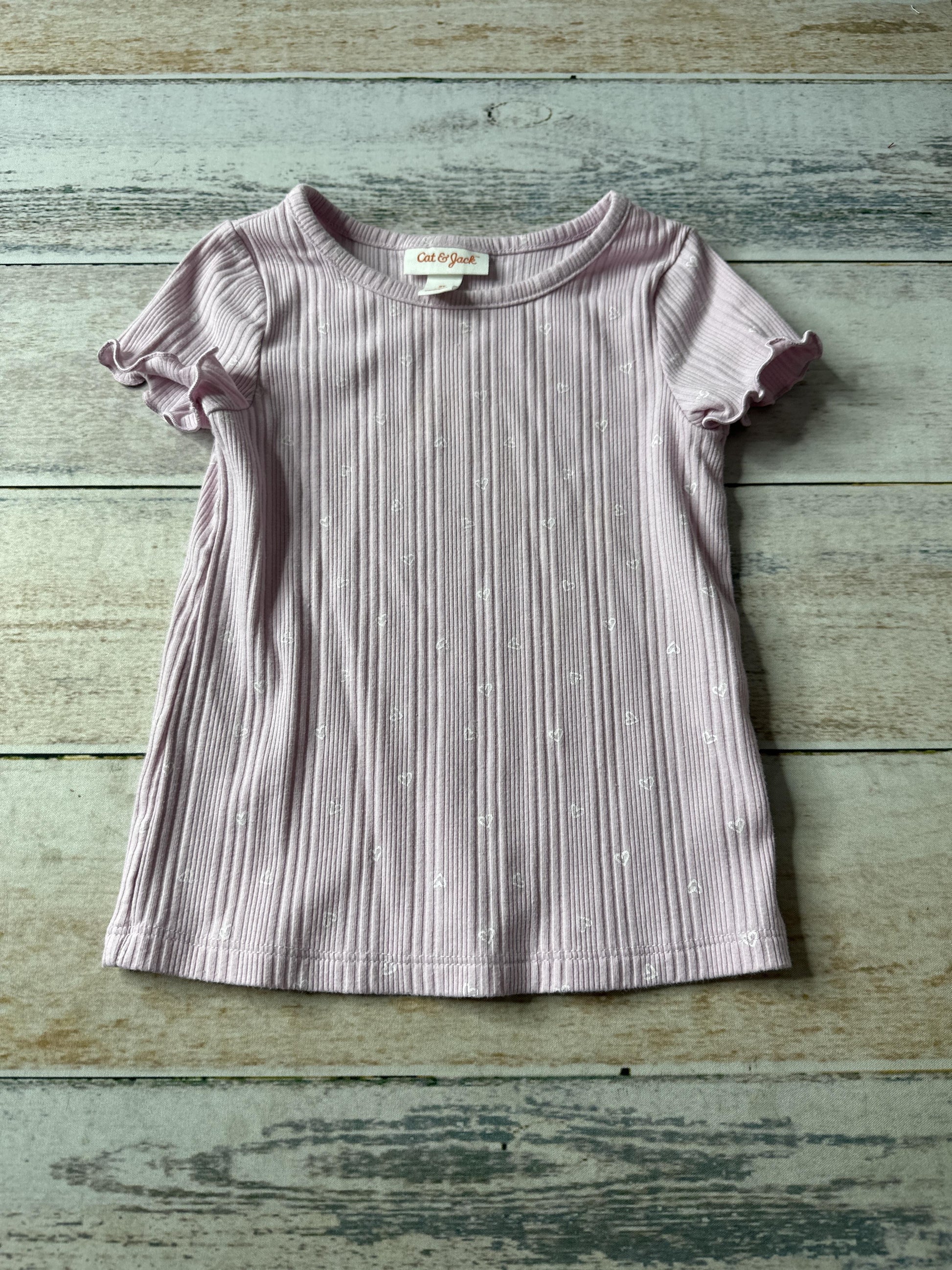 Cat & Jack Girls Hearts | purple T-Shirt Size: 2T Hearts | purple