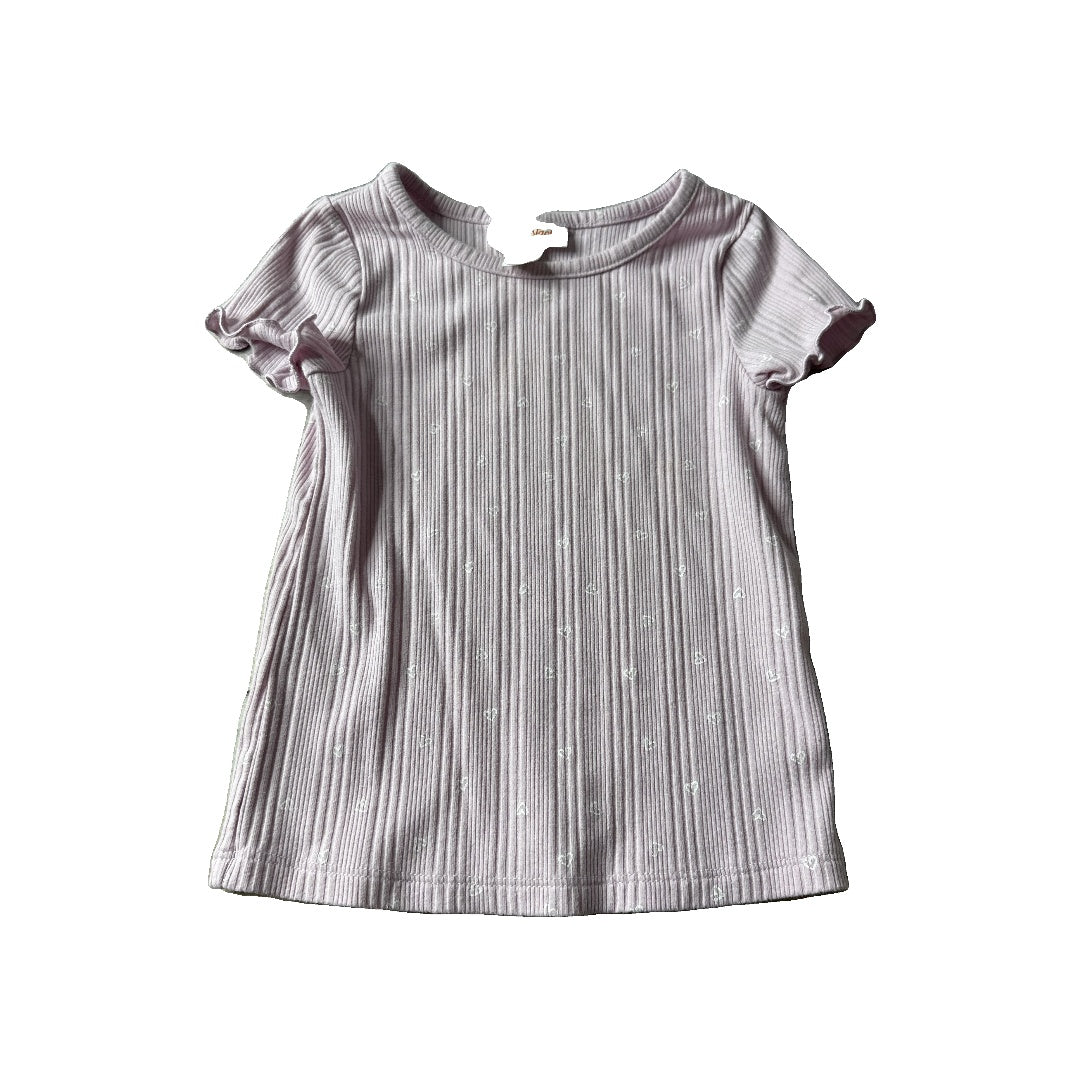 Cat & Jack Girls Hearts | purple T-Shirt Size: 2T Hearts | purple