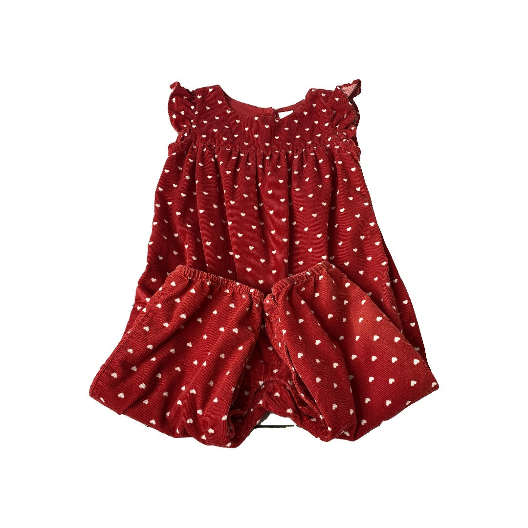 Gap Girls Hearts | White | Red Romper Size: 12-18 months Hearts | White | Red