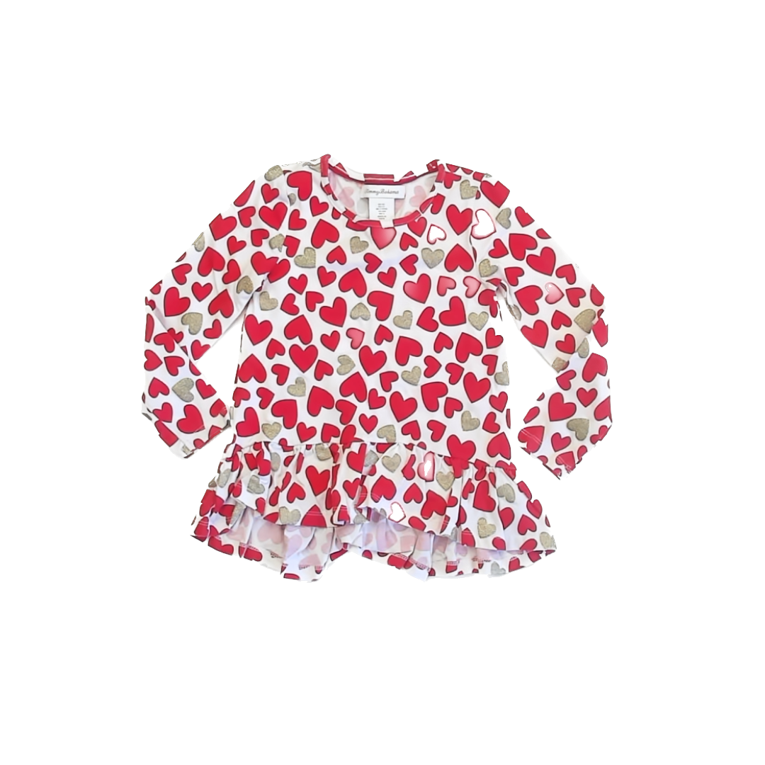 Tommy Bahama Girls Hearts Long Sleeve Shirt Size: 4T Hearts