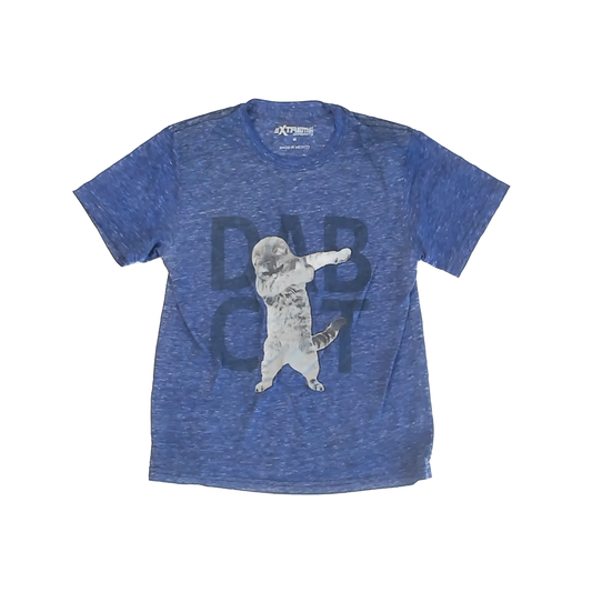 Extreme Concepts Boys Heather Blue "Dab Cat" T-Shirt Size: 12 Years Heather Blue "Dab Cat"