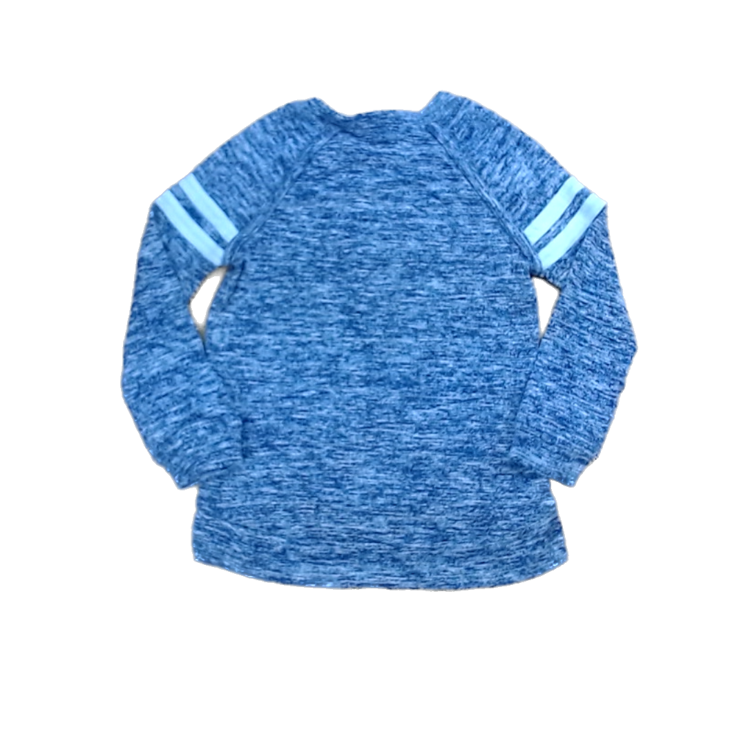 Rockets Of Awesome Boys Heather Blue | White Arm Stripes Long Sleeve Shirt Size: 4T Heather Blue | White Arm Stripes