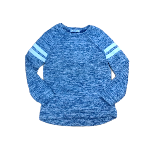 Rockets Of Awesome Boys Heather Blue | White Arm Stripes Long Sleeve Shirt Size: 4T Heather Blue | White Arm Stripes