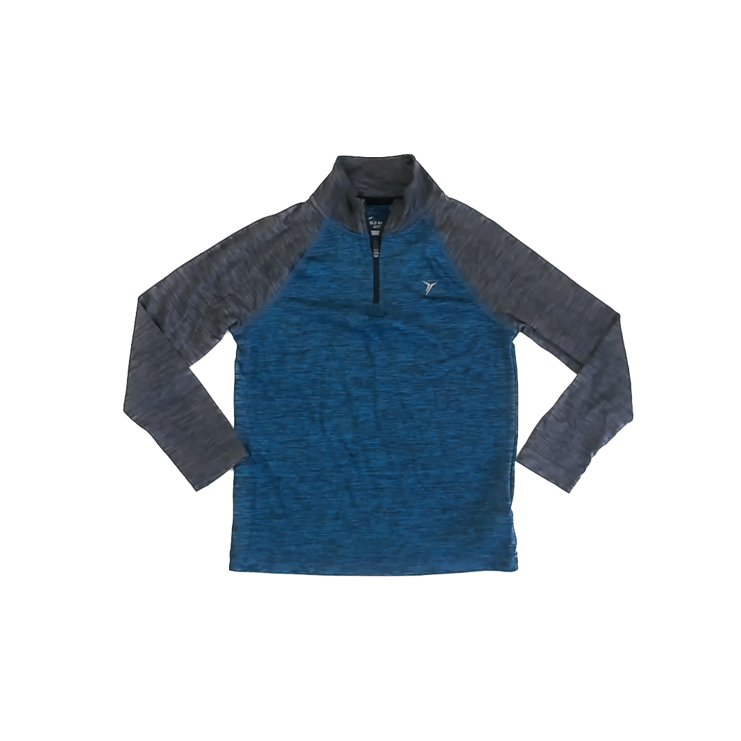 Old Navy Boys Heather Grey | Blue Athletic Top Size: 8 Years Heather Grey | Blue