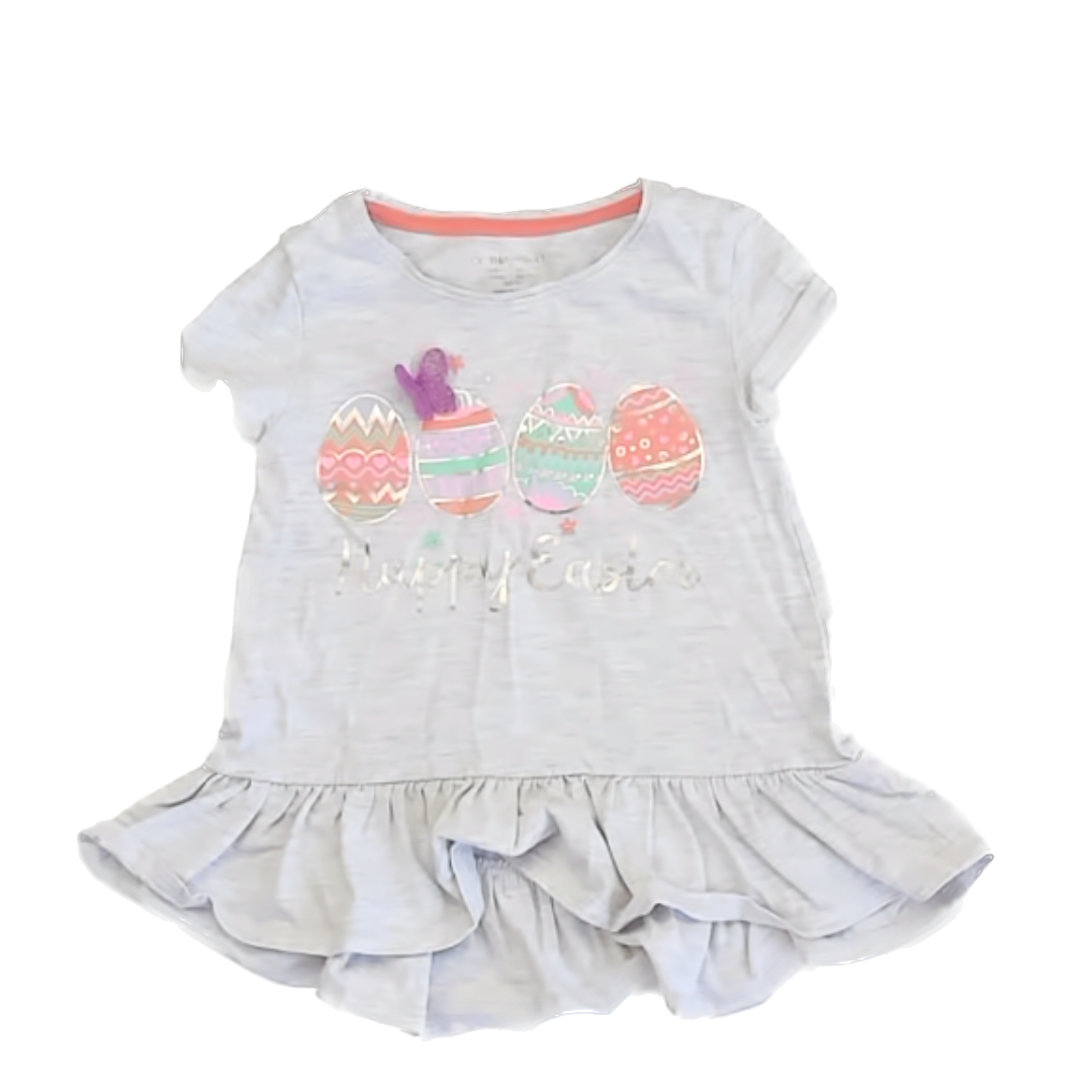 Cynthia Rowley Girls Heather Grey | Easter Egg Shirt Size: S (4) Heather Grey | Easter Egg