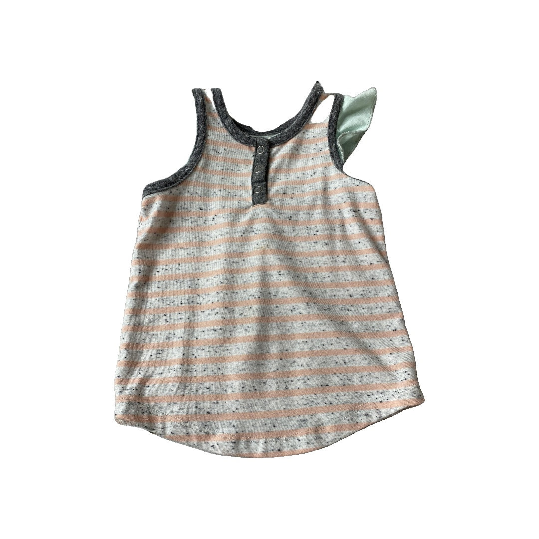 Miki miette Girls Heather | Grey | pink | Striped Shirt Size: 18 months Heather | Grey | pink | Striped